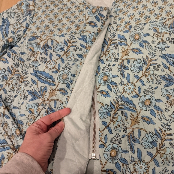 Floral Blue Jacket 100% Cotton - Picture 6 of 9